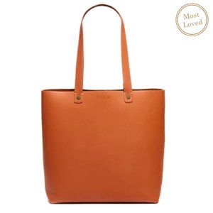 FEED Harriet Leather Tote Bag in Cognac